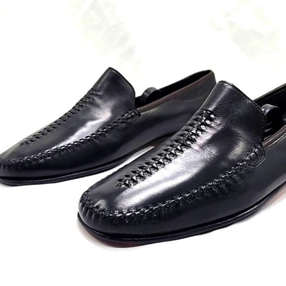 COLE HAAN JUSTINA BROWN LEATHER WOVEN MOC-TOE LOAFERS WOMEN'S SIZE 10 VGUC - Picture 6 of 16